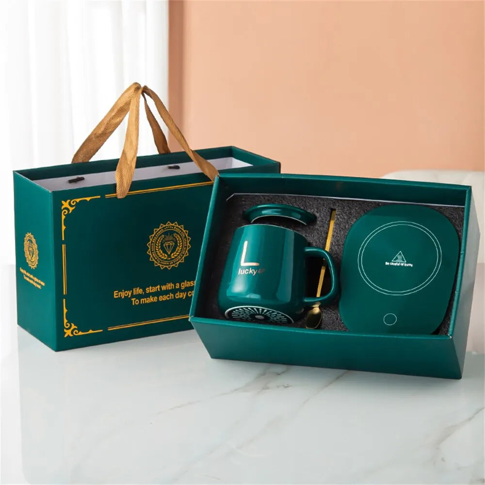 Taza térmica de cerámica con calentador eléctrico y termostato