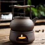 TEAGLOW – Tetera de cerámica con calentador para un servicio acogedor
