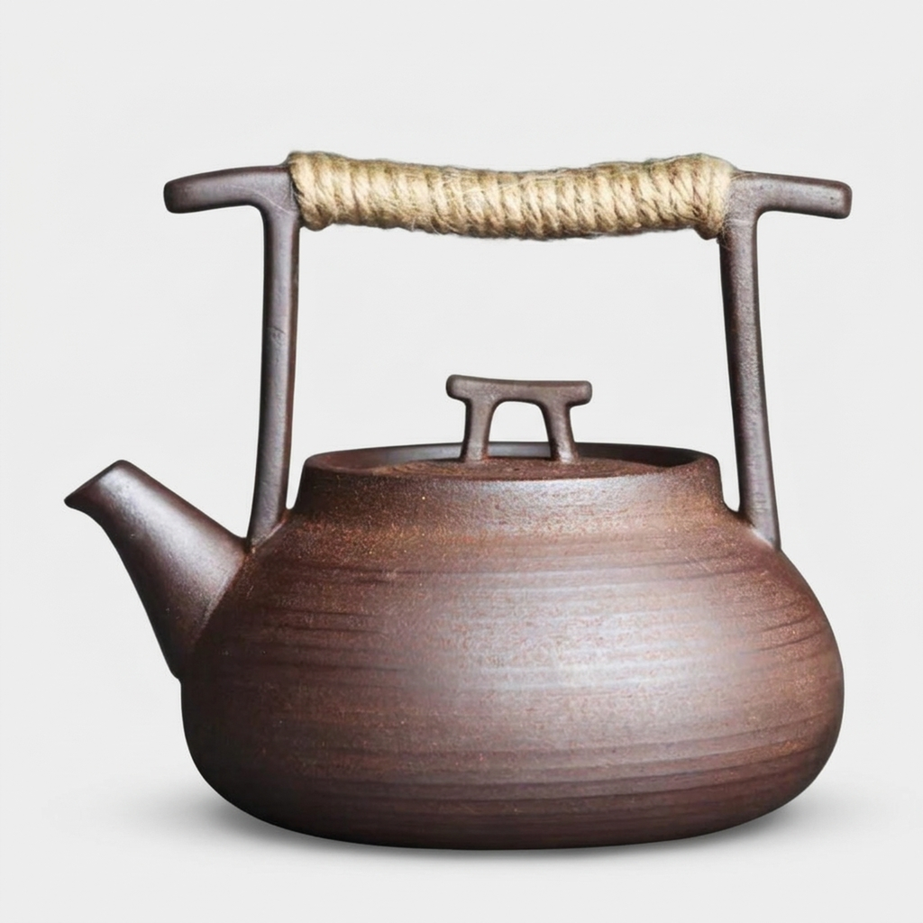 TEAGLOW – Tetera de cerámica con calentador para un servicio acogedor