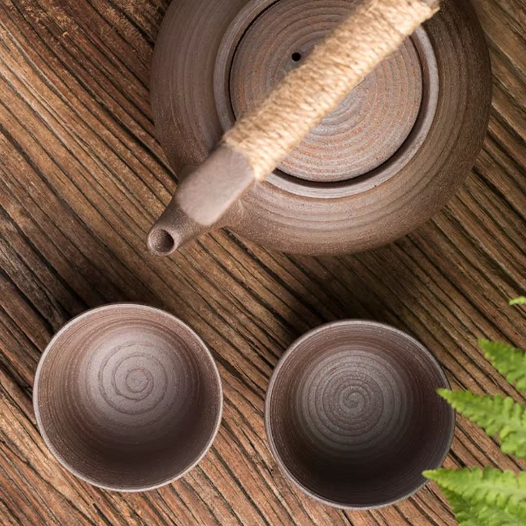 TEAGLOW – Tetera de cerámica con calentador para un servicio acogedor