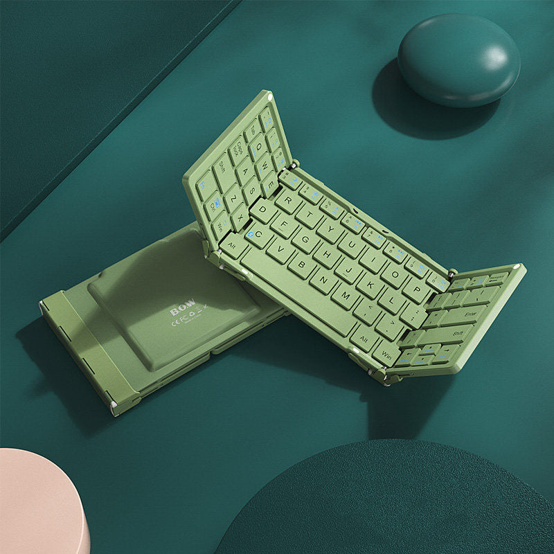 Teclado inalámbrico plegable recargable con funda de piel para tablet y portátil Android, Windows e iOS