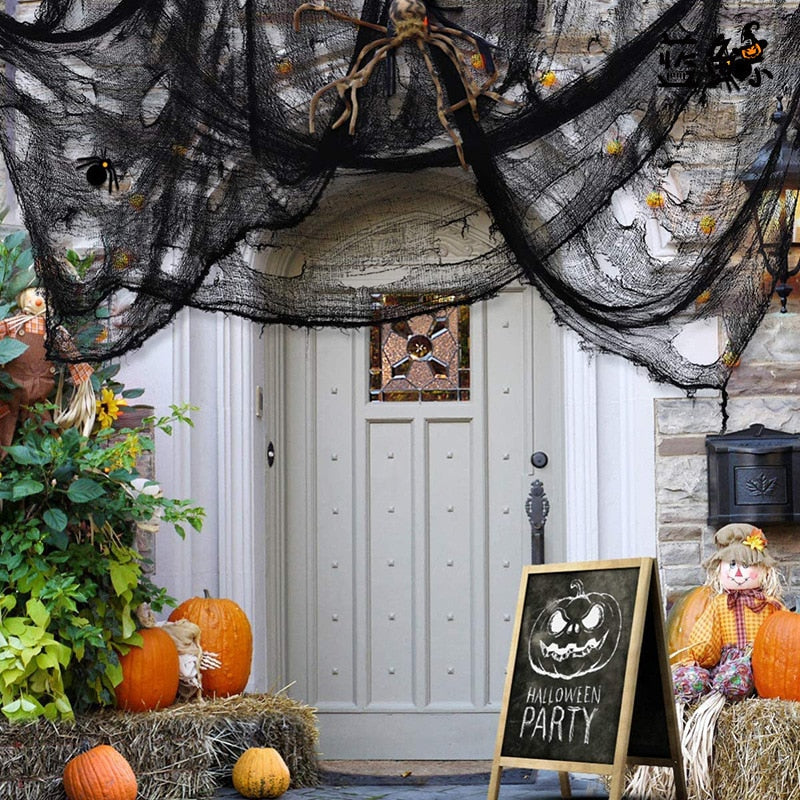 Telaraña artificial elástica para decoración de Halloween