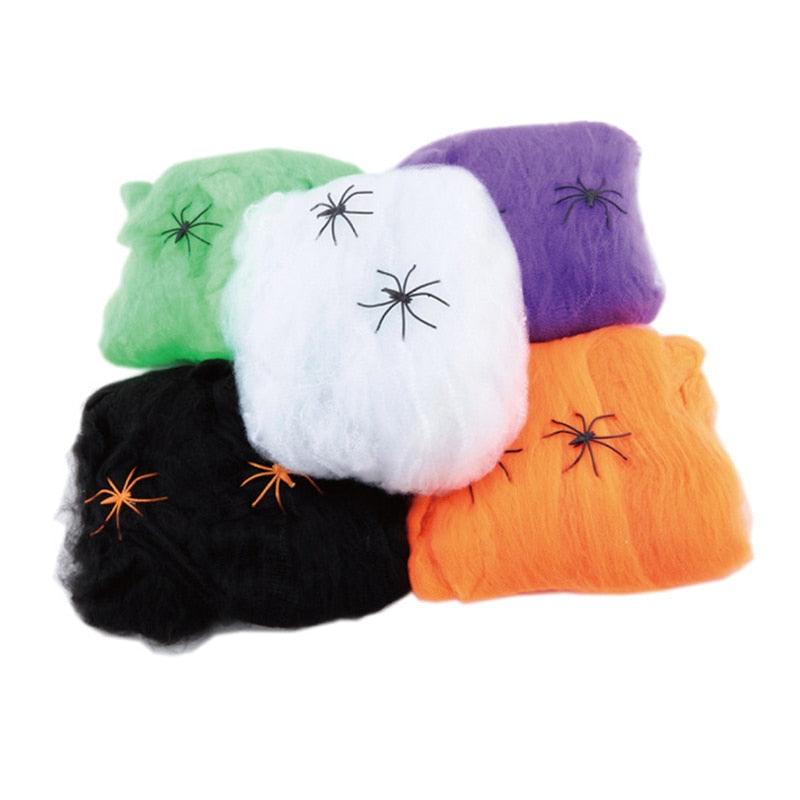 Telaraña artificial elástica para decoración de Halloween