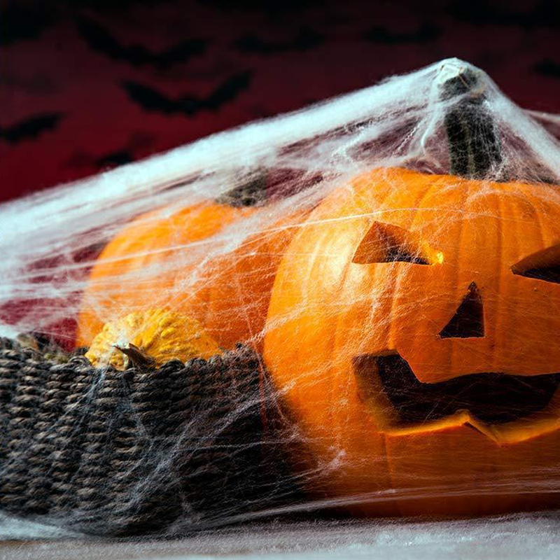Telaraña gigante de Halloween de 700 × 550 cm con estacas y gancho, araña peluda negra de 30 cm con ojos rojos, decoraci