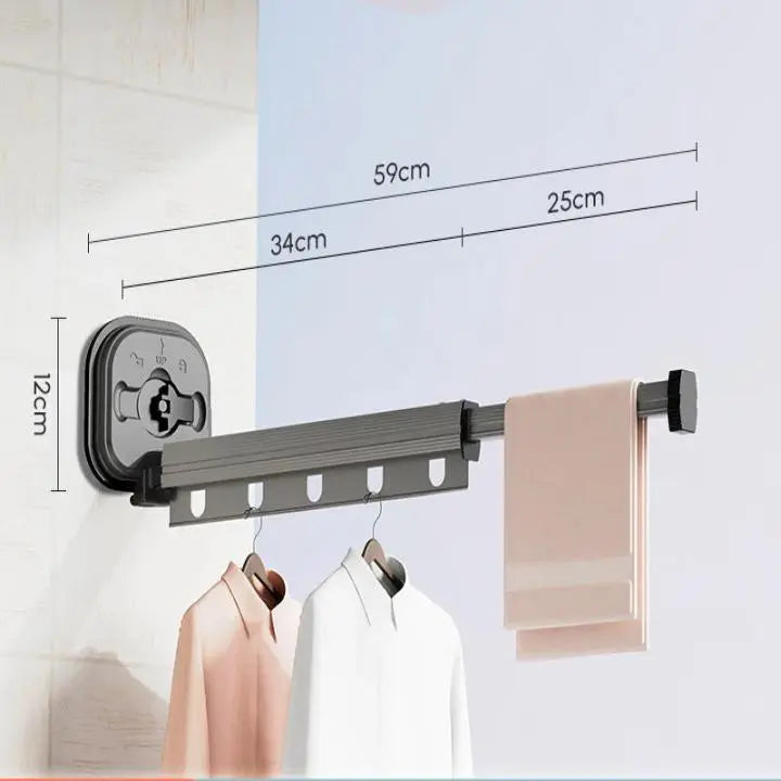 Tendedero plegable de pared con ventosas