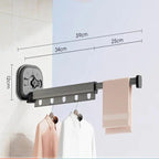 Tendedero plegable de pared con ventosas