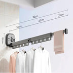 Tendedero plegable de pared con ventosas