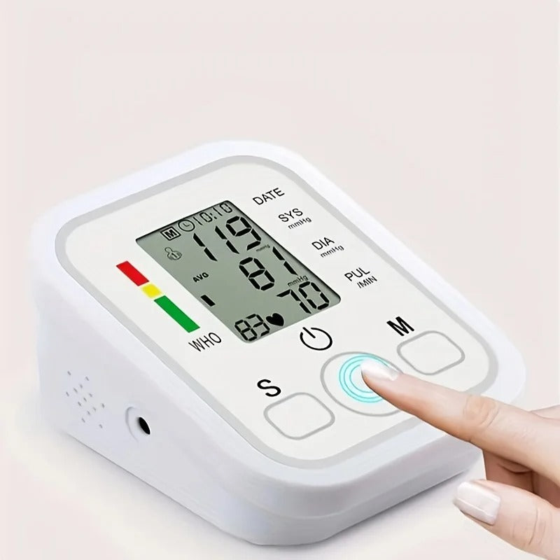 Tensiómetro Digital Automático para Casa – Pantalla LCD Grande, Precisión con Un Solo Botón y Memoria Dual de Usuario