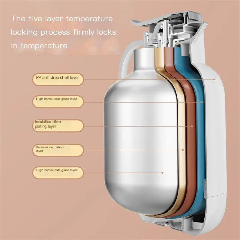Termo de cristal de gran capacidad con aislamiento térmico
