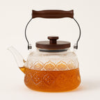 Tetera de Cristal con Infusor – 1 l de Borosilicato, Resistente al Calor, Asa de Madera