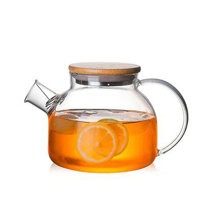 Tetera de vidrio borosilicato transparente resistente al calor