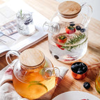 Tetera de vidrio borosilicato transparente resistente al calor