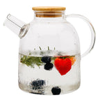 Tetera de vidrio borosilicato transparente resistente al calor