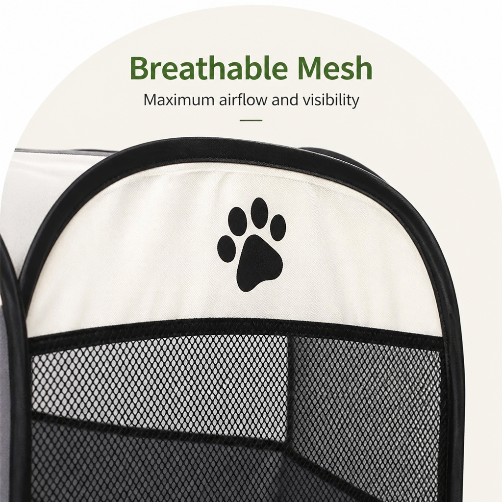 Tienda de campaña plegable de malla para mascotas (puertas con cremallera)