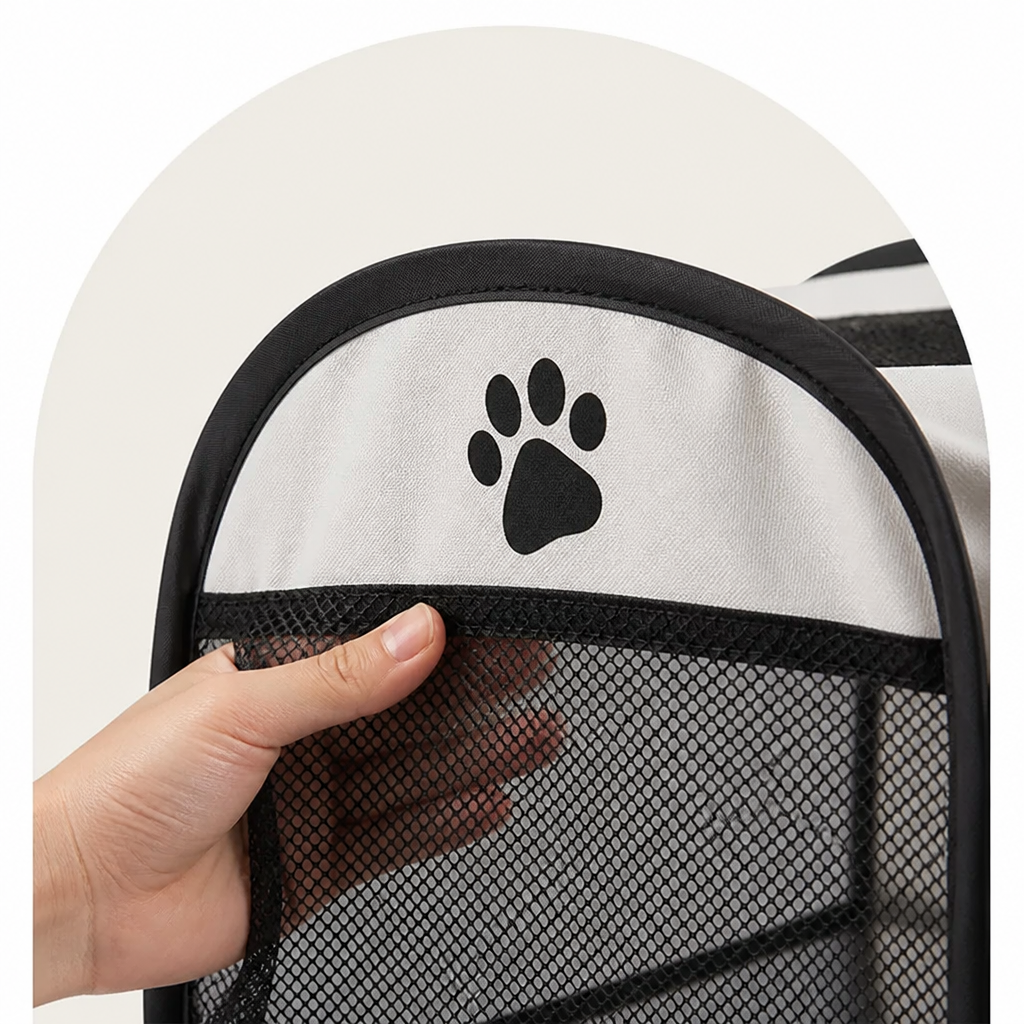 Tienda de campaña plegable de malla para mascotas (puertas con cremallera)