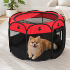Tienda de campaña plegable de malla para mascotas (puertas con cremallera)