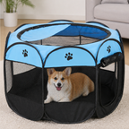 Tienda de campaña plegable de malla para mascotas (puertas con cremallera)