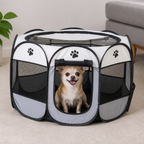 Tienda de campaña plegable de malla para mascotas (puertas con cremallera)