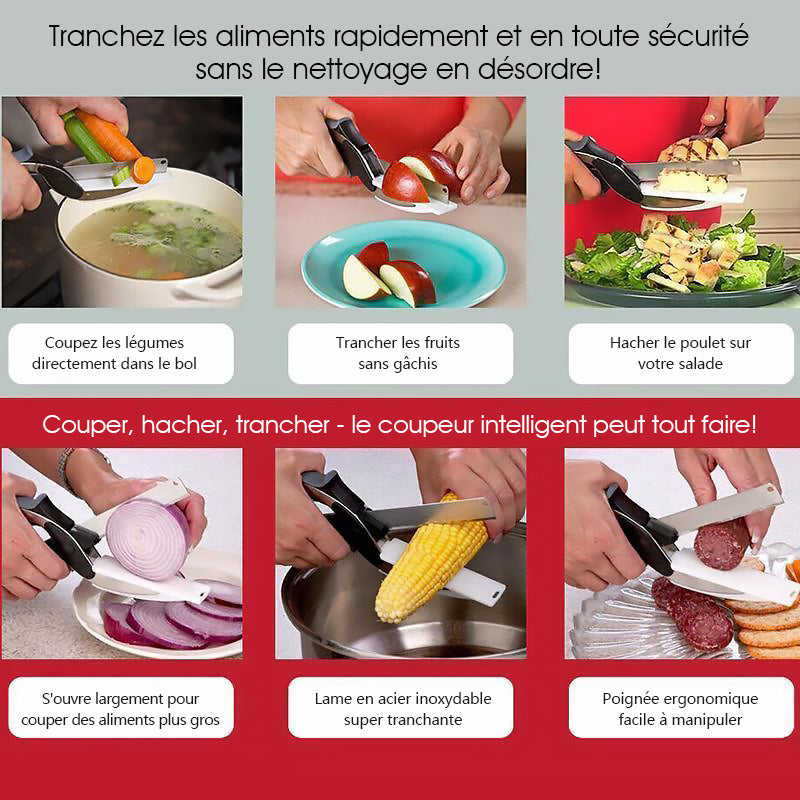 Tijeras de cocina 2 en 1 con tabla integrada