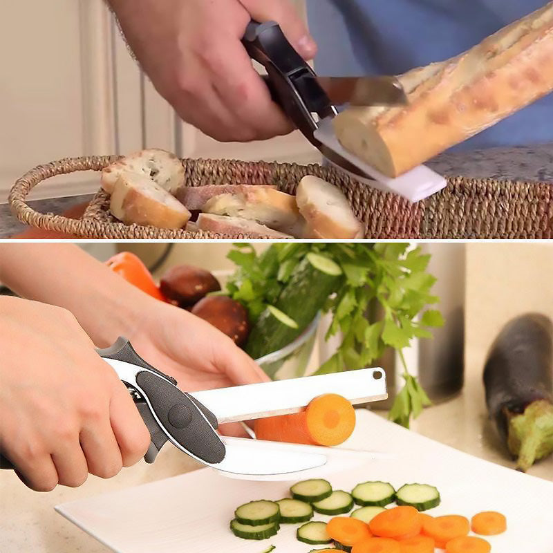 Tijeras de cocina 2 en 1 con tabla integrada