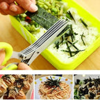 Tijeras de cocina con 5 hojas para hierbas aromáticas