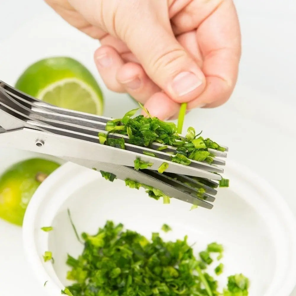 Tijeras de cocina con 5 hojas para hierbas aromáticas