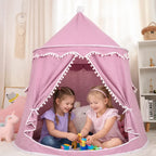 Tipi de juego de lona para niños, 100 % algodón, postes de pino, espacioso