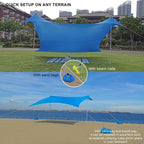Toldo de playa lycra plegable para camping y pesca