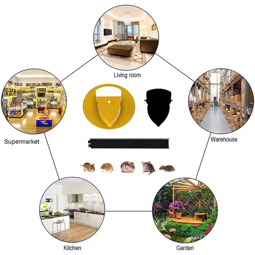 Trampa automática para ratones con reinicio para control de plagas en casa y jardín