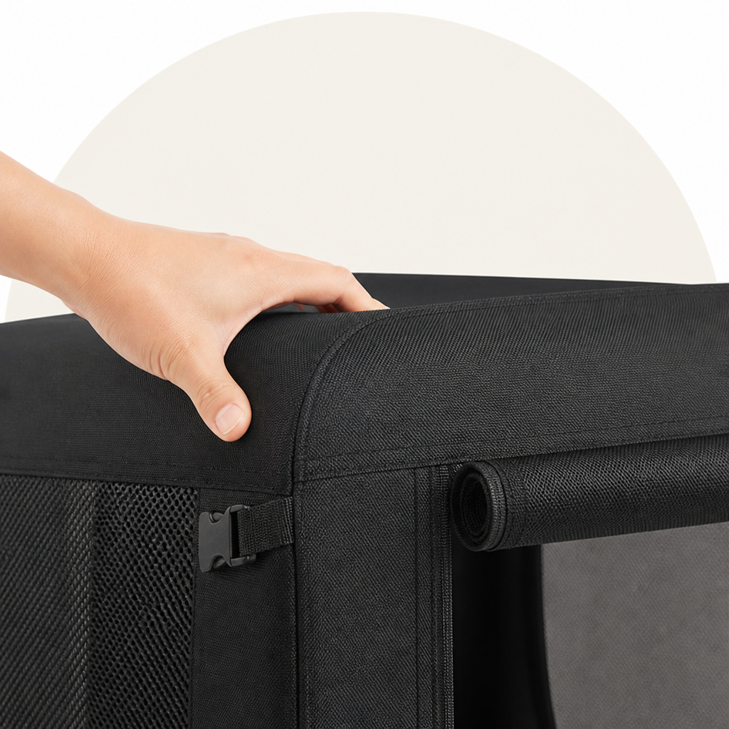 Transportín plegable para perros con estructura de acero (esterilla extraíble)