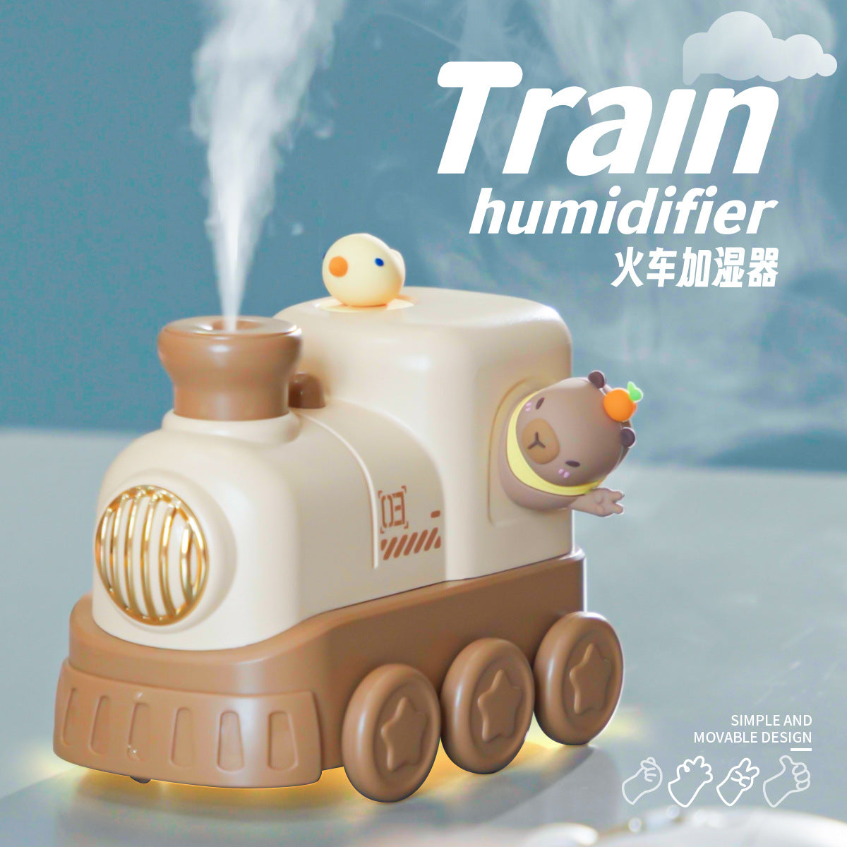 Tren animado interactivo con sonidos y movimiento