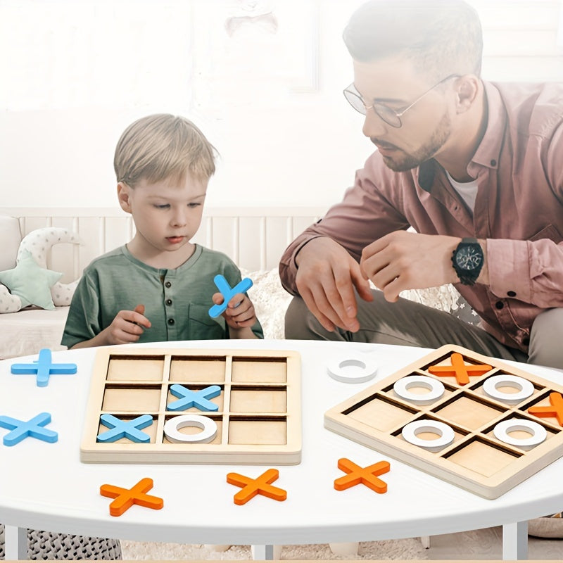 Tres en raya de madera para niños