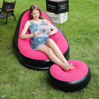 Tumbona hinchable con reposapiés ergonómico para mujer