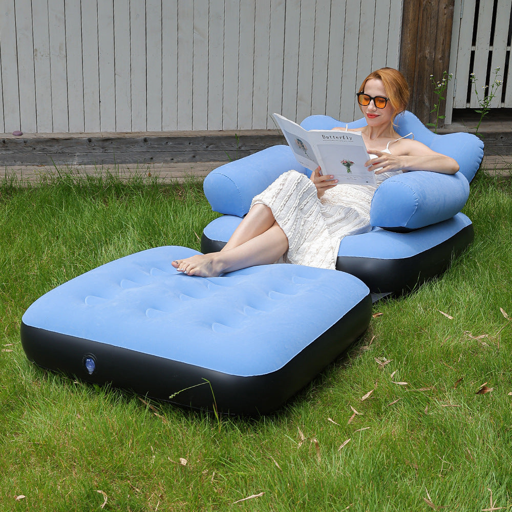 Tumbona hinchable ergonómica con soporte lumbar y cervical