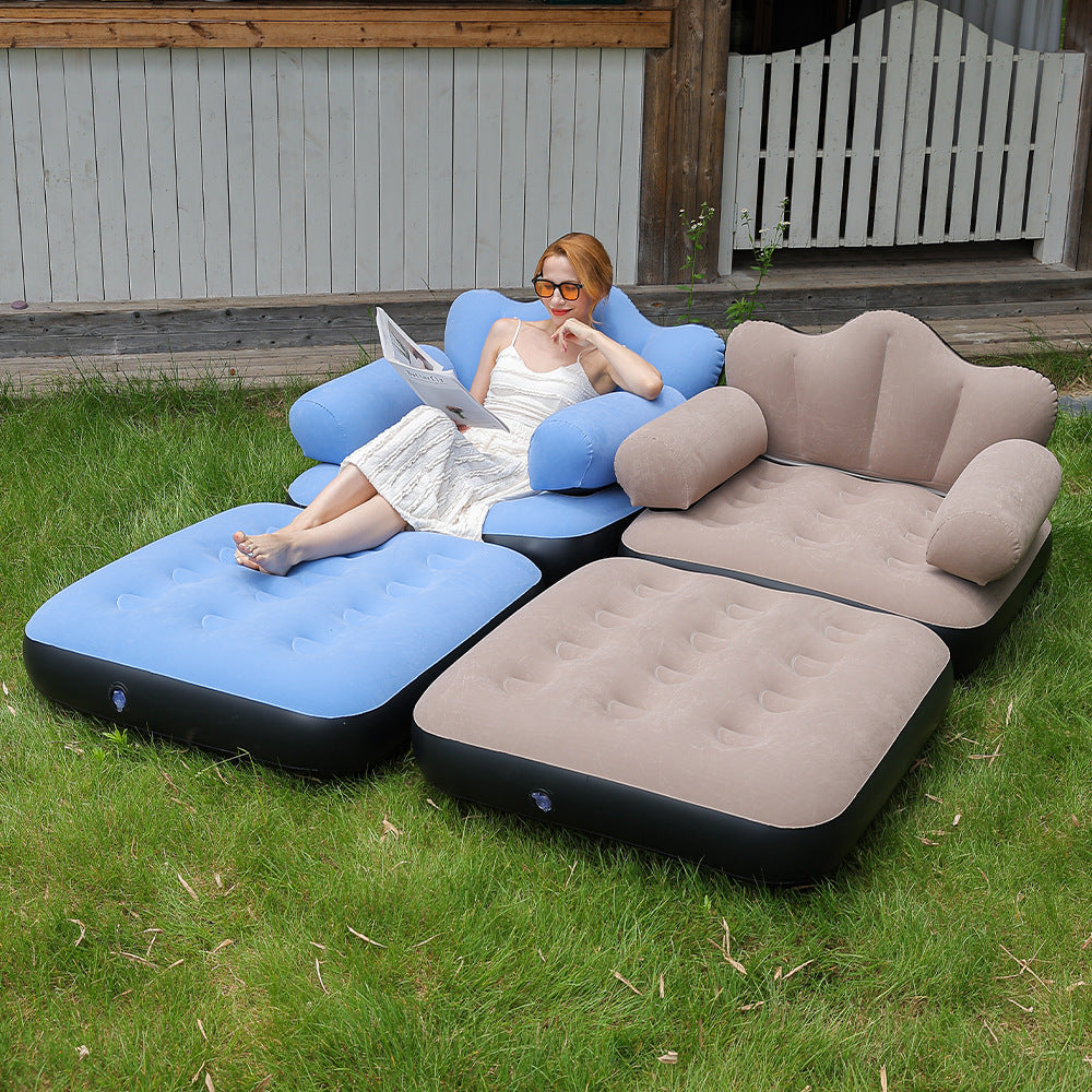 Tumbona hinchable ergonómica con soporte lumbar y cervical