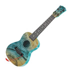 Ukelele artístico con diseño de olas