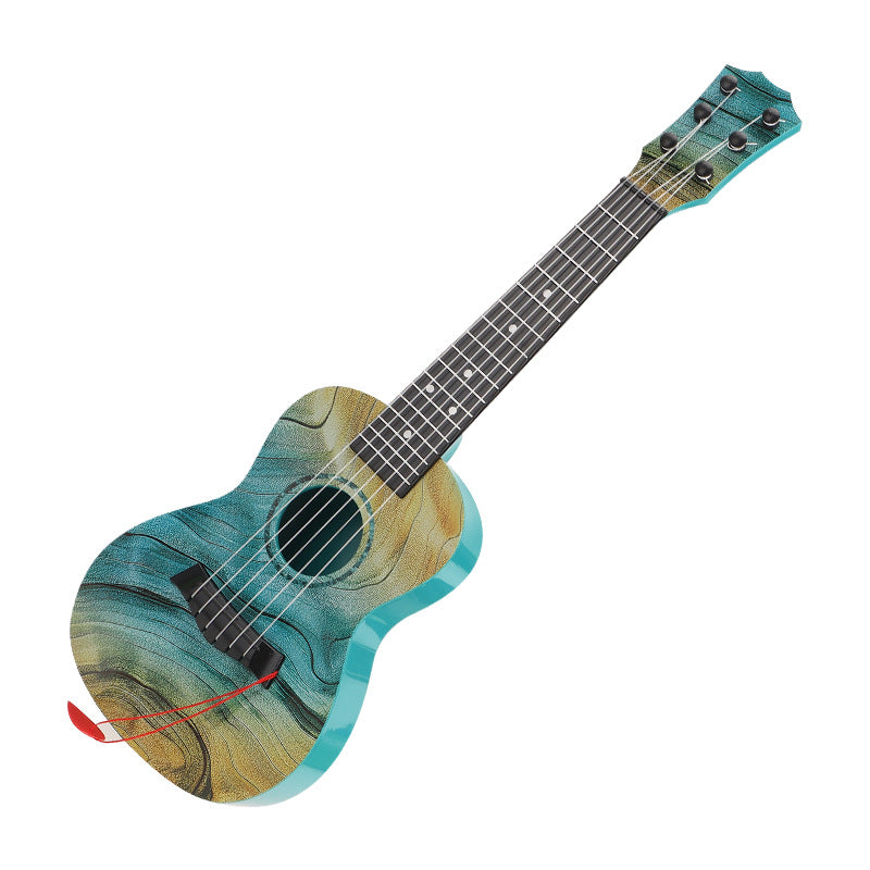 Ukelele artístico con diseño de olas