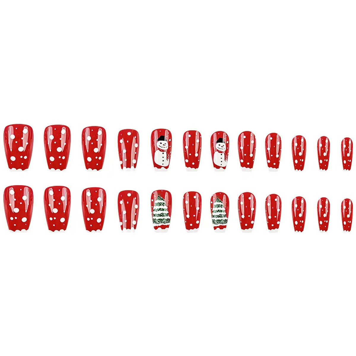 Uñas postizas de diseño navideño