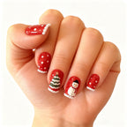 Uñas postizas de diseño navideño
