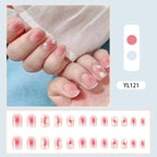 Uñas postizas de gel con diseños florales delicados