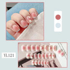 Uñas postizas de gel con diseños florales delicados