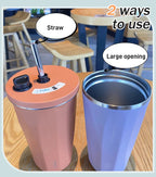 Vaso con pajita plegable