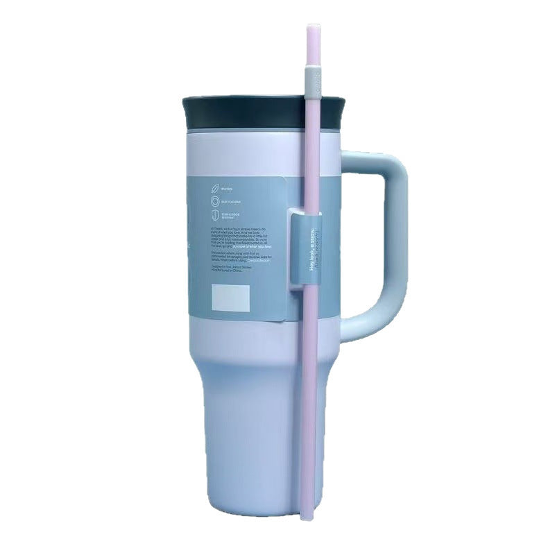Vaso con pajita reutilizable