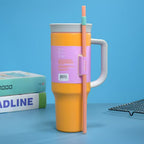Vaso con pajita reutilizable