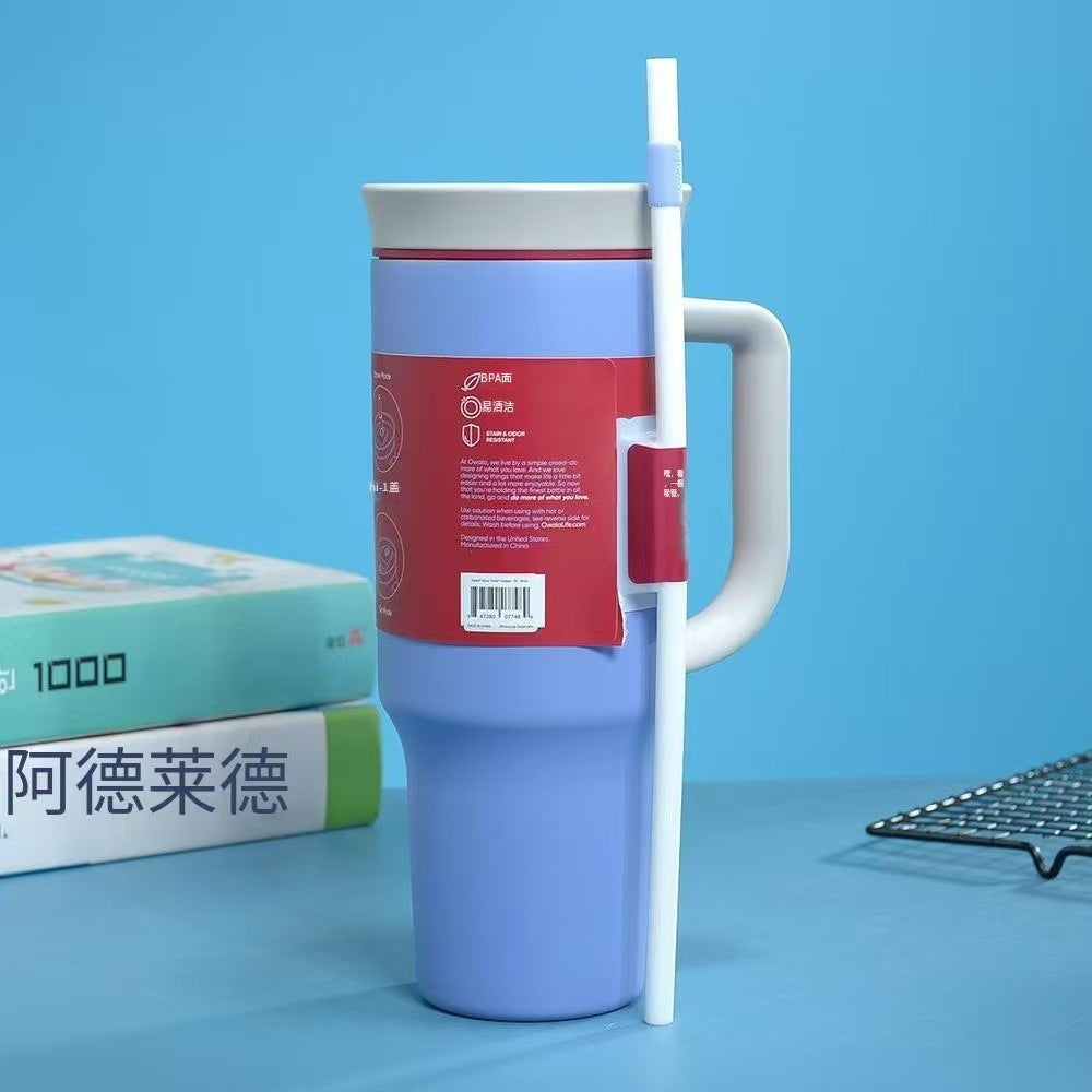 Vaso con pajita reutilizable
