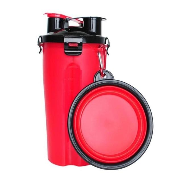Vaso de viaje 2 en 1 con comedero para mascotas