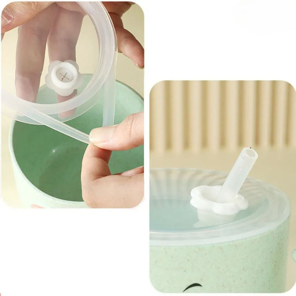 Vaso infantil con pajita y diseño de elefante