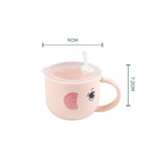 Vaso infantil con pajita y diseño de elefante