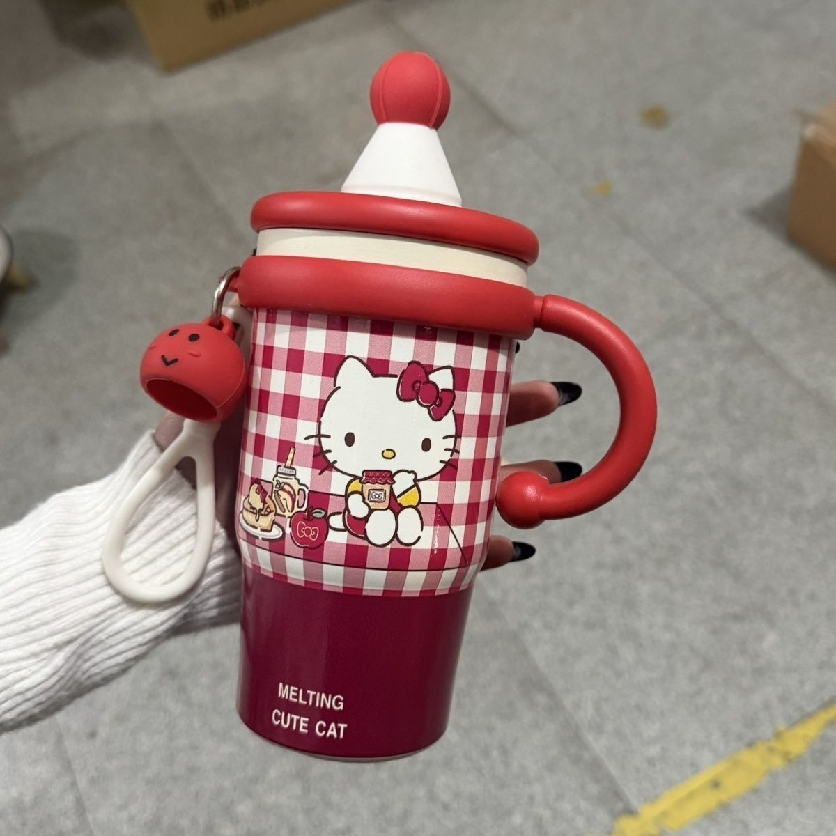 Vaso térmico con diseño de gato adorable para mujer