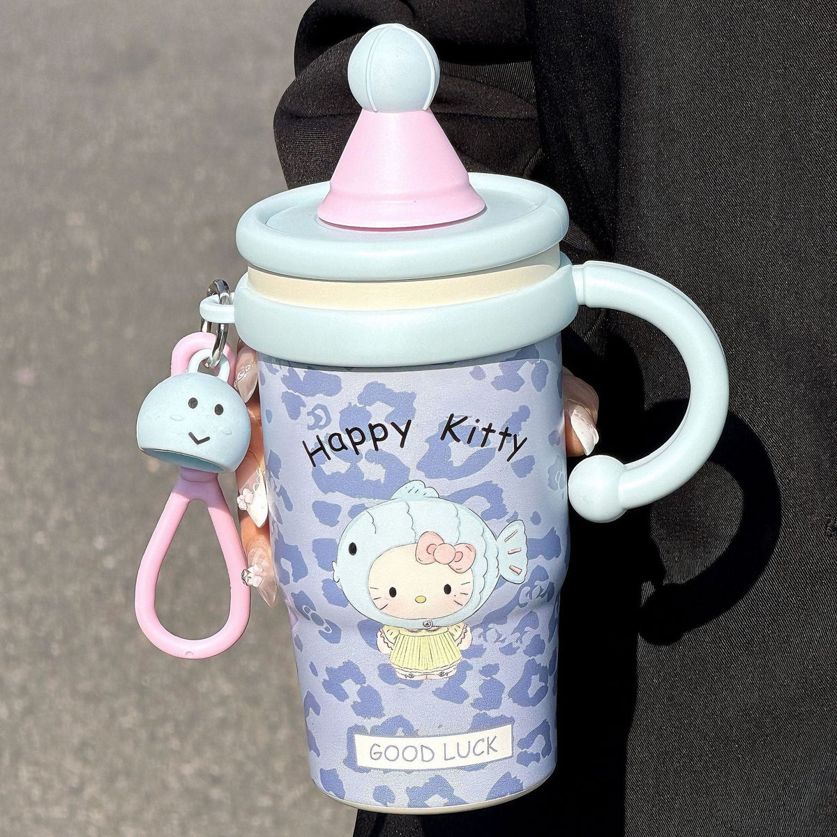Vaso térmico con diseño de gato adorable para mujer